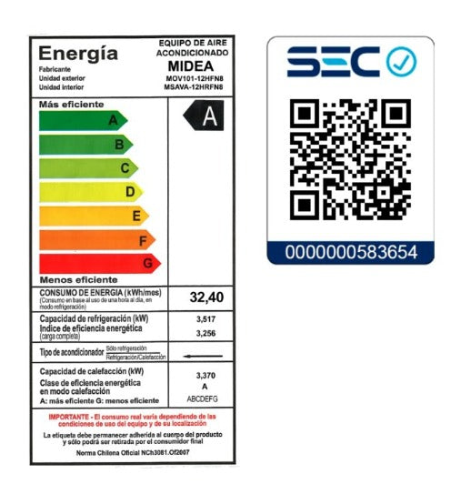 Aire Acondicionado Split Inverter Airvolution 12.000 btu/h