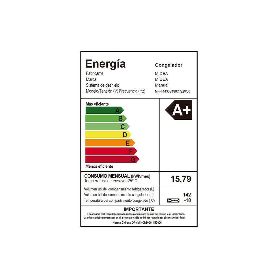 Freezer Horizontal Frio Directo 142 lts MFH-1430B186C
