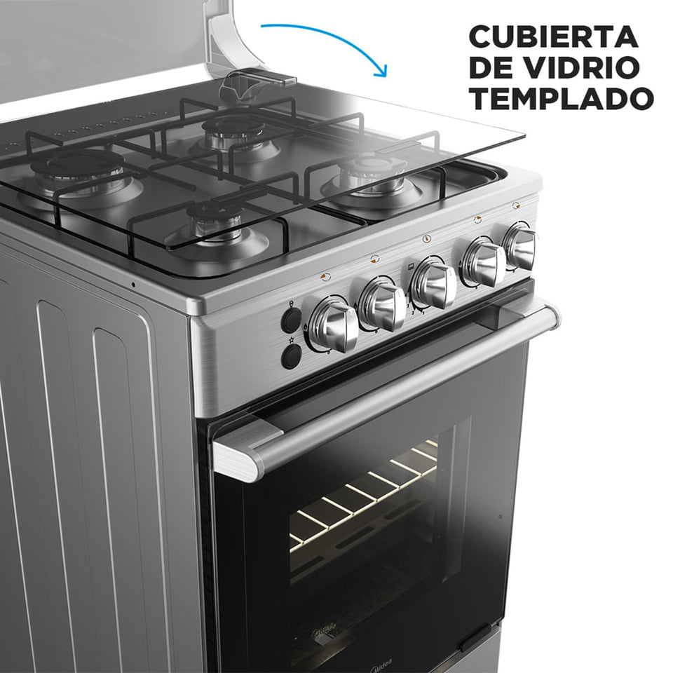 Cocina a Gas 4 quemadores Gris MCG-4QSG20NS