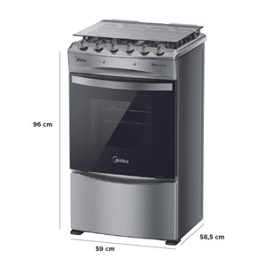 Cocina a gas 4 quemadores GREY MCG-4QPI24NS