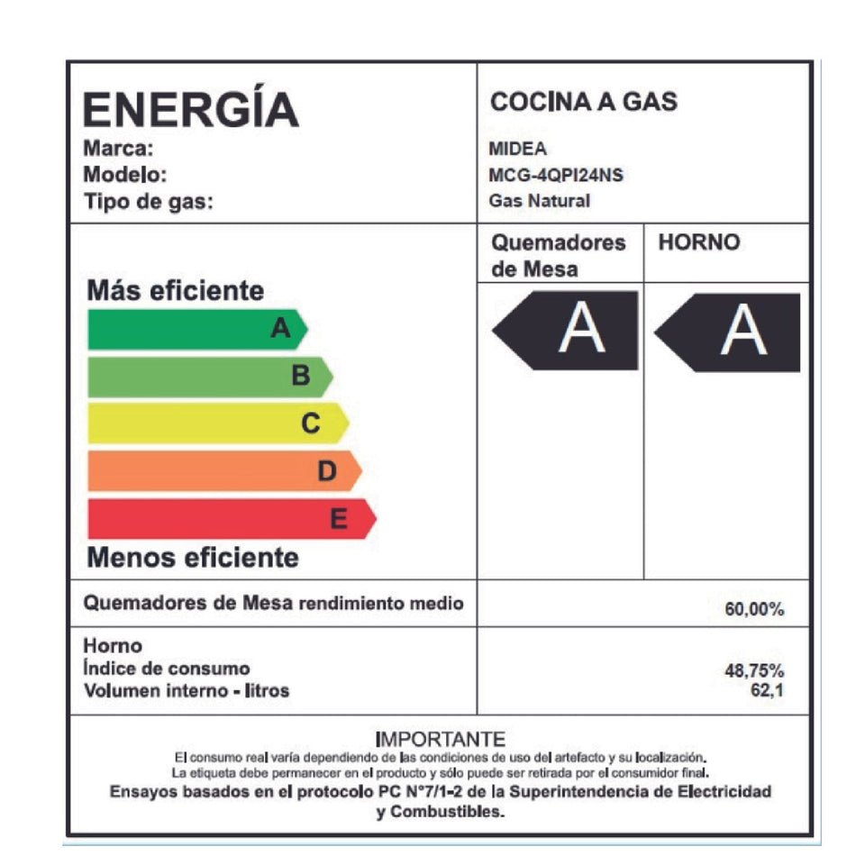 Cocina a gas 4 quemadores GREY MCG-4QPI24NS