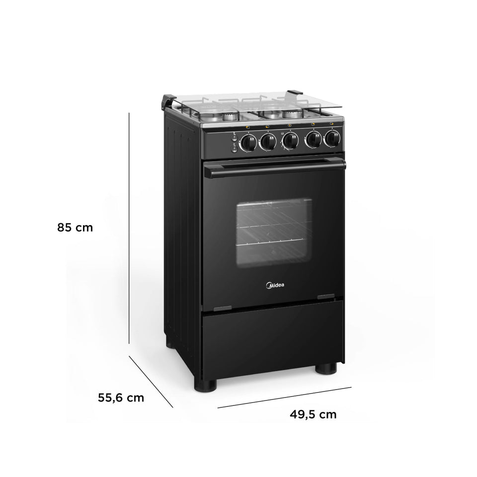 Cocina a gas Midea 4 quemadores black MCG-4QSG20NSBK