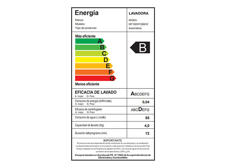 Lavadora Frontal 12,5KG Blanca MF100W125B/W