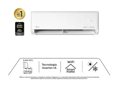 Aire Acondicionado Split Inverter EcoMaster 9000 Btu + Wifi