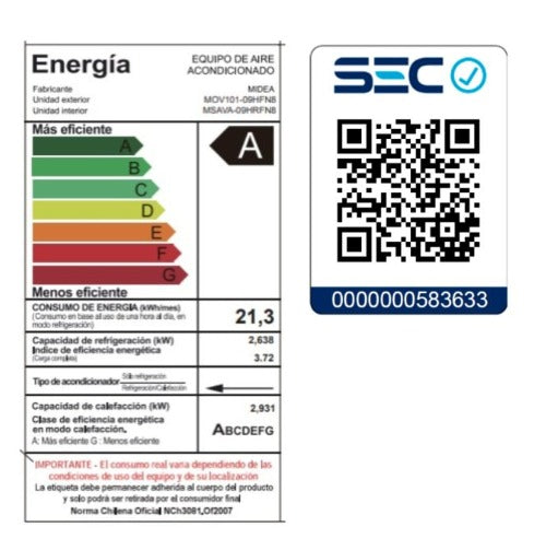 Aire Acondicionado Split Inverter Airvolution 9.000 btu/h