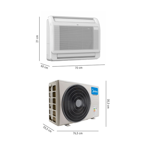 Split Consola Xtreme Heat Midea R32 14,000 Btuh Inverter